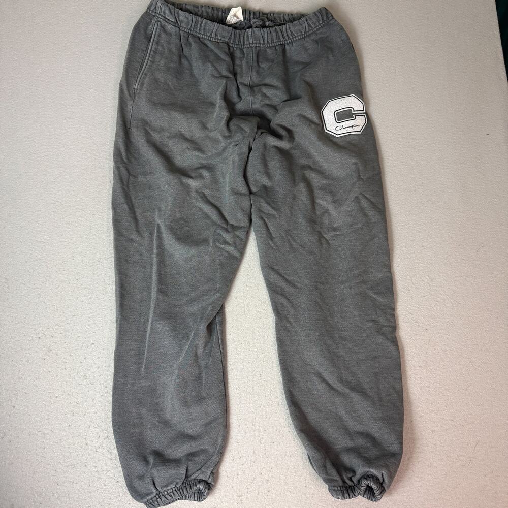 Champion Reverse Weave Sweatpants Mens XL Gray Fleece Big C Patch Jogger Pants